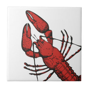 Carreau Design de homard rouge de style vintage