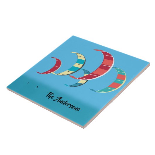Carreau Design de Kiteboard bleu (Côté)
