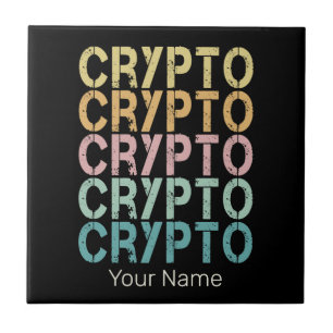 Carreau Design de lettres rétro Crypto pour Cryptomonnaie