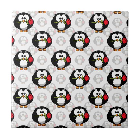 Carreau Design de Motif de surface de pingouin mou Imprime (Devant)