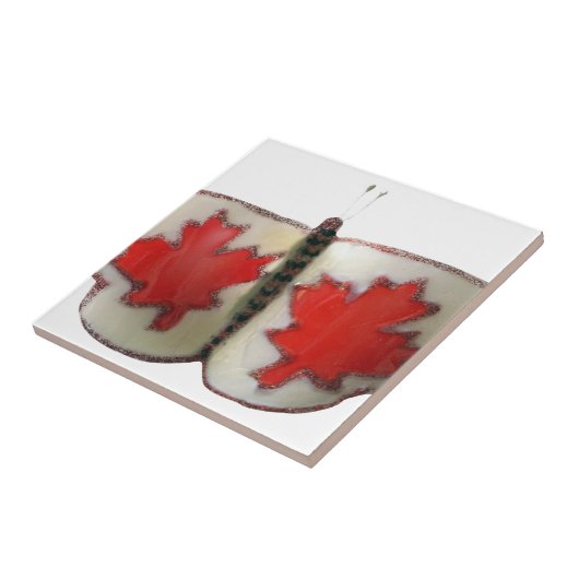 Carreau Design de papillon du drapeau canadien (Côté)