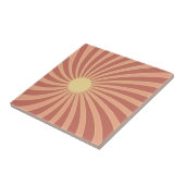 Carreau Design de solarium de style rétro rose et orange (Côté)