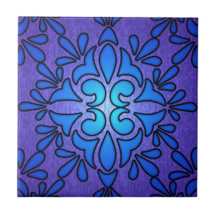 Carreau Design de style en verre teinté bleu violet