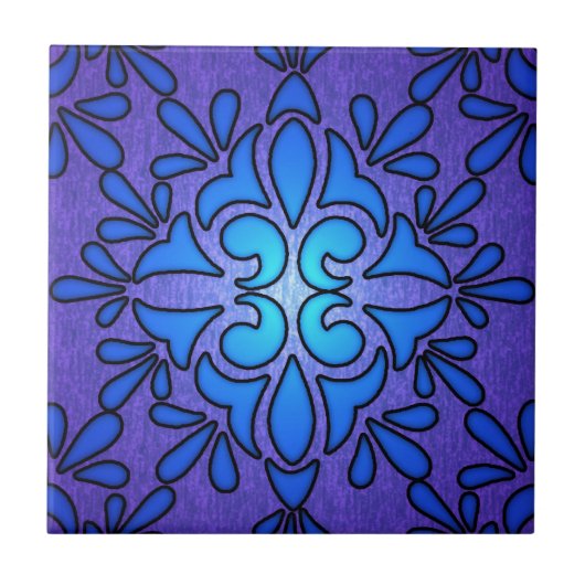 Carreau Design de style en verre teinté bleu violet (Devant)