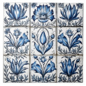 Carreau Design de tuiles en azulejo en bleu foncé et rusti (Devant)
