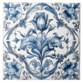 Carreau Design de tuiles en azulejo en bleu foncé et rusti (Devant)