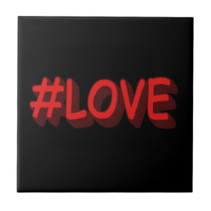 Carreau Design d'expression mignon "#LOVE". Commandez dès