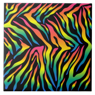 Carreau Design d'impression de peau de tigres arc-en-ciel