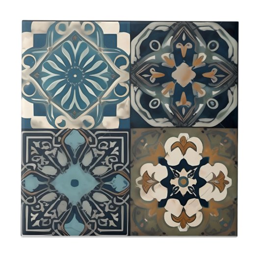 Carreau Design élégant Carrelage bleu marocain (Devant)