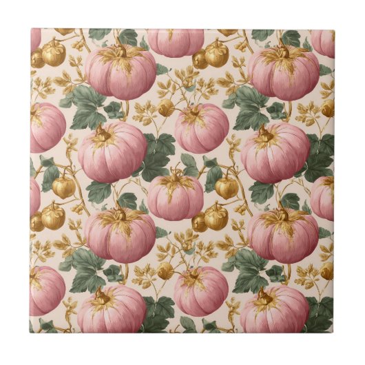 Carreau Design élégant Citrouille rose automne (Devant)