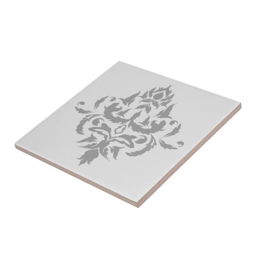 Carreau Design élégant gris simple Damas (Côté)