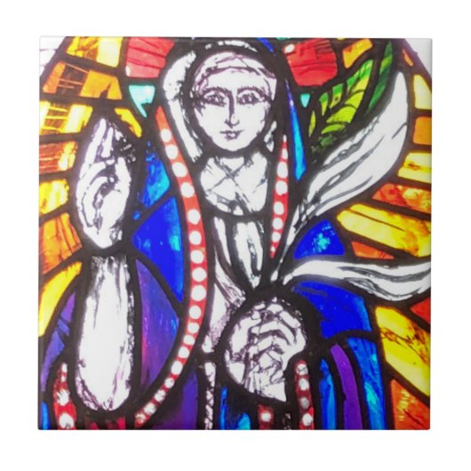 Carreau Design en verre tendu avec la figure religieuse. (Devant)