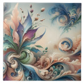 Carreau Design floral Abstrait et dynamique dans des coule (Devant)