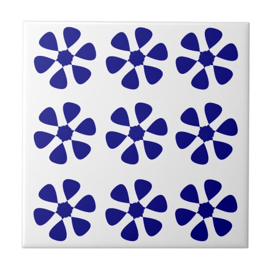 Carreau Design floral bleu (Devant)