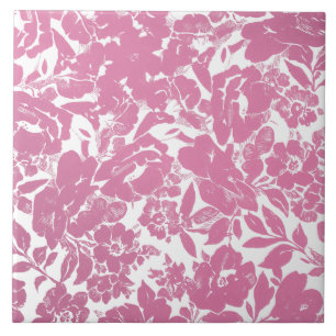 Carreau Design Floral Or Élégant Avec Noir Gras