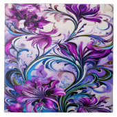 Carreau Design floral violet vibrant sur un Arrière - plan (Devant)