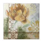 Carreau Design Fresque décoratif avec Fleur Globe<br><div class="desc">Cette fresque décorée par Megan Meagher présente une fleur du globe. Un arrière - plan abstrait entoure la fleur,  créant une ambiance surréaliste qui contraste avec la fleur réaliste.</div>