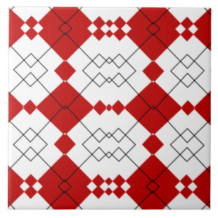Carreau Design géométrique rouge et blanc