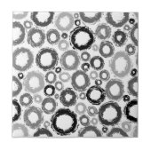 Carreau Design Gris Noir Brush Cercles Look (Devant)
