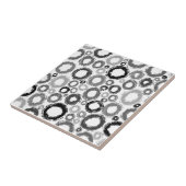 Carreau Design Gris Noir Brush Cercles Look (Côté)