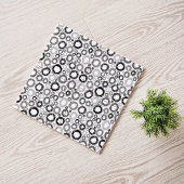 Carreau Design Gris Noir Brush Cercles Look