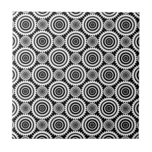 Carreau Design moderne Motif kaléidoscope noir et blanc