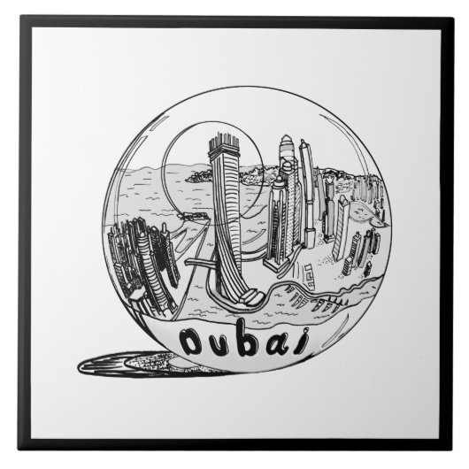 Carreau Design moderne Sydney Sity Black White (Devant)