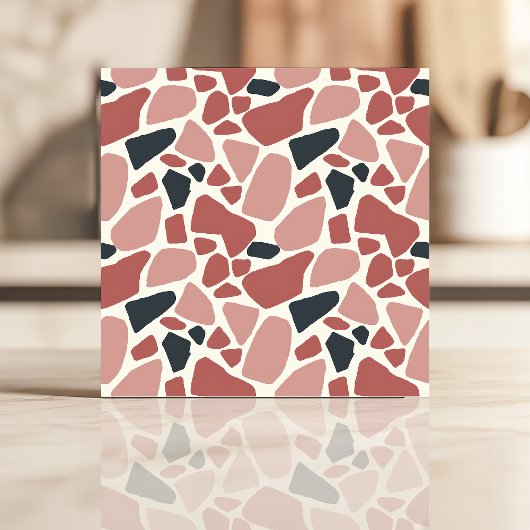 Carreau Design moderne Terrazzo en rouge et noir