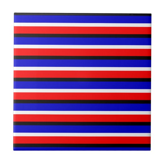 Carreau Design Motif Red Blue Stripes (Devant)