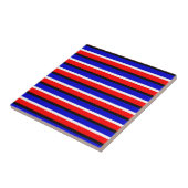 Carreau Design Motif Red Blue Stripes (Côté)