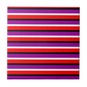 Carreau Design Motif rouge violet rayures