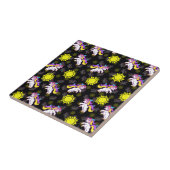 Carreau Design Motif Unicorne Noire (Côté)