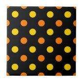Carreau Design Orange Jaune Sur Fond Noir À Points (Devant)
