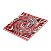 Carreau Design psychédélique rouge blanc et noir (Côté)