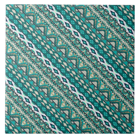Carreau Design vert doux design motif aztèque (Devant)