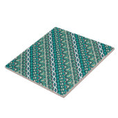 Carreau Design vert doux design motif aztèque (Côté)