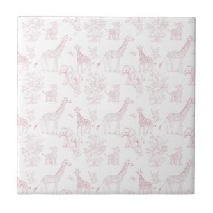 Carreau Design vintage toile de safari élégant rose