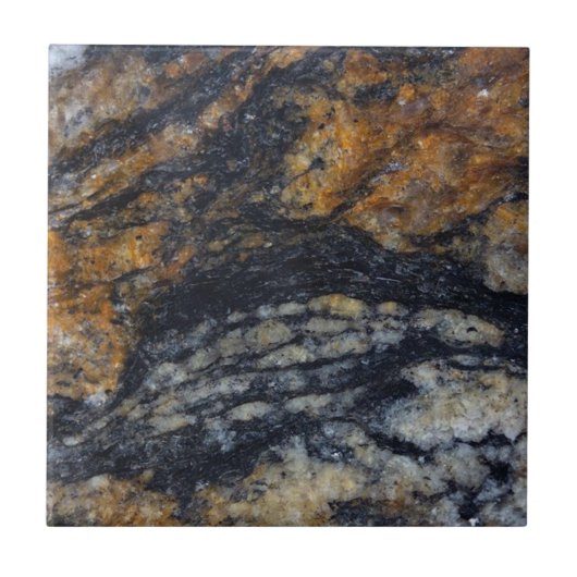 Carreau Design Zen Black et Gold Quartzite Crystal Print (Devant)