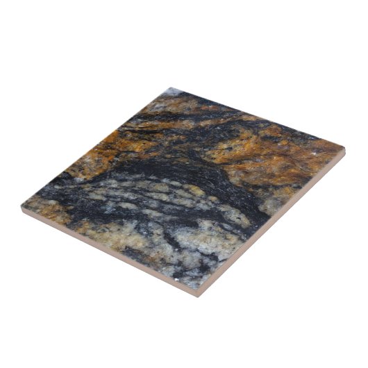 Carreau Design Zen Black et Gold Quartzite Crystal Print (Côté)