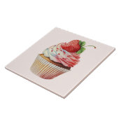 Carreau Dessert sucré à la fraise Cupcake (Côté)