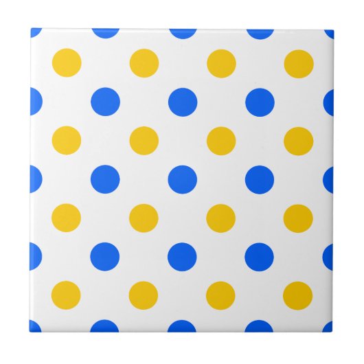 Carreau Dessin à points blancs bleus jaunes (Devant)