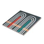 Carreau Dessin abstrait d'art boho arc-en-ciel (Côté)