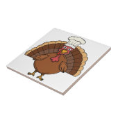 Carreau Dessin animé dinde de chef Thanksgiving (Côté)