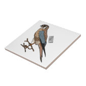 Carreau dessin animé d'oiseau-kestrel américain (Côté)