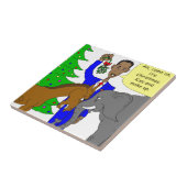 Carreau dessin animé du président Obama sur l'éléphant d'â (Côté)