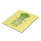 Carreau dessin animé mignon de bok choy (Côté)