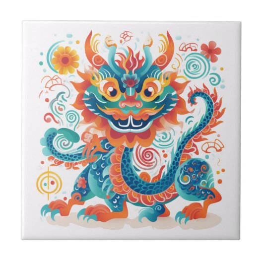 Carreau Dessin Chinese Dragon Wall Art (Devant)