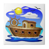 Carreau Dessin de bateau de pêche (Devant)