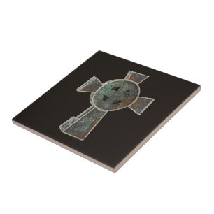 Carreau Dessin de croix de pierre tombale de cimetière got