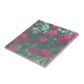 Carreau Dessin de fleurs de roses rouges vert pâle (Côté)